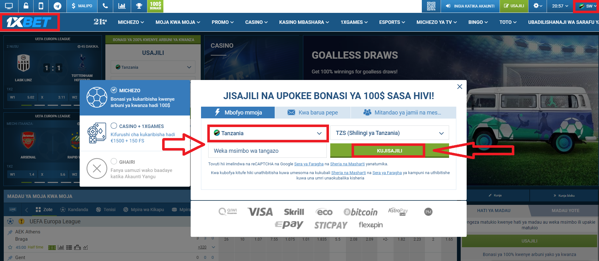 The Different 1xBet Login Tanzania Registration Methods